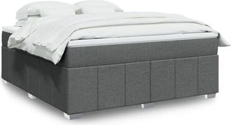 vidaXL Vidaxl - Cama Box Spring Con Colch&oacute;n Tela Gris Oscuro 180x200 Cm