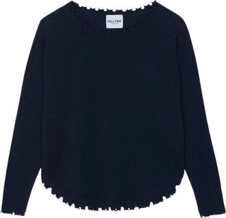 Kujten Mela Ronde Hals Trui - Dames - Cashmere truien - Blauw - S - Wol - Truien & Vesten
