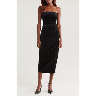 Good American Fit for Success Strapless Velvet Dress in Black001 at Nordstrom Rack, Size 5X-Large