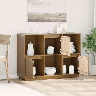 Berkfield Home Sideboard Honey Brown 110.5x35x80 cm Solid Wood Pine
