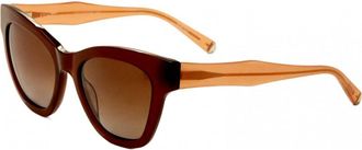 Kate Young for Tura Womens K538-AMB-55 K538 55 AMB Charlotte Sunglasses - Brown - One Size