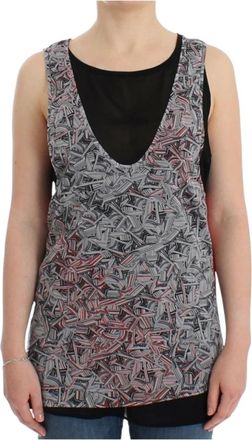 Costume National Mouwloze Top - Dames - Tops zonder mouwen - Veelkleurig - L - Polyester - Tops