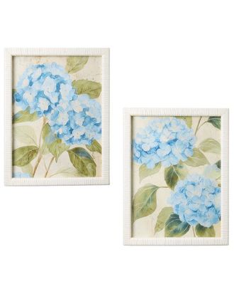 Two's Company Set Of 2 Hydrangea Framed Wall Art Prints