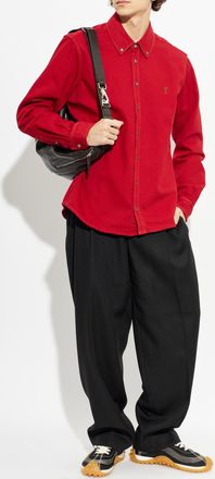 Ami Denim Shirt, Mens, Red