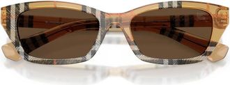 Burberry Sunglasses, female, Beige, Size: 52 MM Rectangular Sunglasses