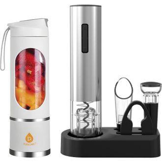 Pursonic Premium Wine & Juice Duo Electric Wine Opener + Travel Juicer Blender in White at Nordstrom