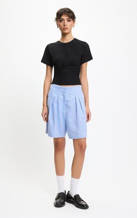 Benu Blauwe linnen shorts