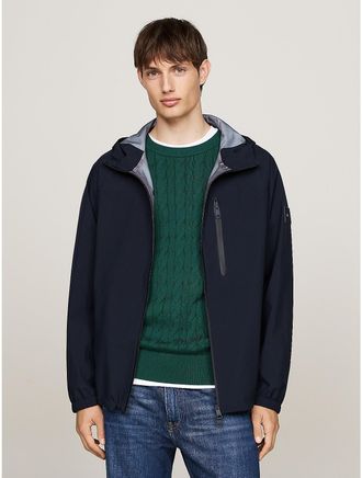 Tommy Hilfiger Mens Hooded Tech Waterproof Windbreaker - Navy - XXL