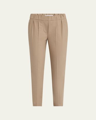 Brunello Cucinelli Cotton Slim-Leg Ankle Pull-On Pants