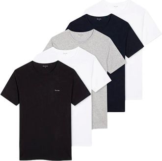 Paul Smith T-shirt Basic Colori Assortiti 5-pack - Heren - Tops - Veelkleurig - Maat: XL Katoen
