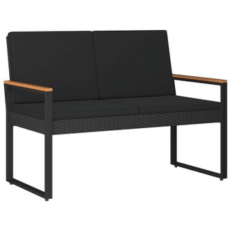 vidaXL Banco De Exterior Negro 107 X 61 X 80 Cm Rat&aacute;n Sint&eacute;tico Vidaxl