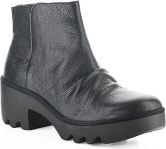 FLY London Tulp Lug Sole Platform Bootie in 008 Black at Nordstrom, Size 42