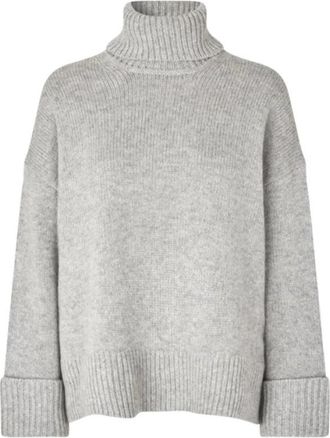 Sams&oslash;e & Sams&oslash;e Sakeiku Pull - Dames - Coltruien - Grijs - S - Wol - Truien & Vesten
