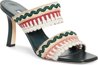 Manolo Blahnik Mabecomu Slide Sandal in Ivory Multi at Nordstrom, Size 9.5Us
