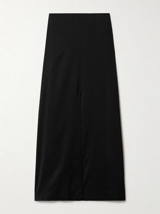 Dries Van Noten Gonna Maxi In Cr&ecirc;pe Satin - Nero