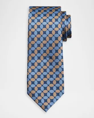 Isaia Men & apos;s Geometric Silk Tie