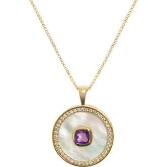 Freya Rose Amethyst Mother Of Pearl Necklace at Nordstrom, Size 9.25