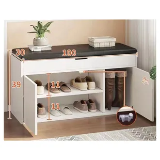 Trade Shop Trade Shop - Scarpiera Da Ingresso Cassapanca Portascarpe 100 X 30 X 39 Cm Multifunzione