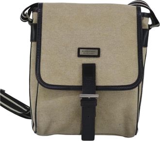 Burberry Black Label Beige Canvas Shoulder Bag (Pre-Owned)