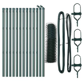 Berkfield Home Hexagon Fence Green 0, 8x25 m Steel