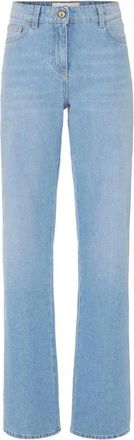 Elisabetta Franchi Jeans, Dames, Blauw, W30, Denim, Denim Jeans met Strass-steentjes