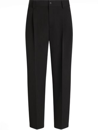 Dolce & Gabbana pressed-crease trousers - men - Silk/Virgin Wool/Polyester - 46 - Black