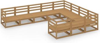 vidaXL Juego De Muebles De Jard&iacute;n 10 Piezas Madera Maciza De Pino Vidaxl