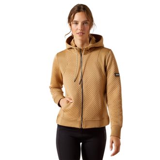 Ariat Womens Radiance Full Zip Hoodie Long Sleeve in Tigers Eye, Size X-Large, by Ariat