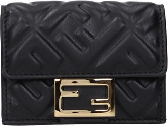 Fendi Damens Geldb&ouml;rse Leder Schwarz