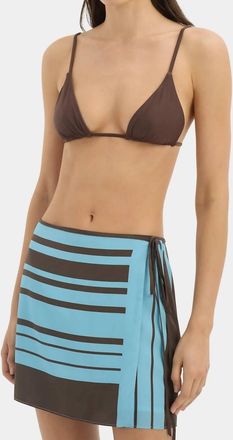 Sir. Rioja Wrap Mini Skirt In Pacha Mineral Stripe