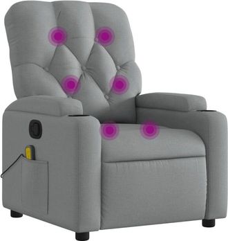 vidaXL Vidaxl - Sill&oacute;n Reclinable De Masaje De Tela Gris Claro