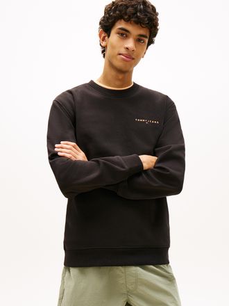 Tommy Jeans Sweatshirt TOMMY JEANS TJM REG LINEAR CREW EXT, Herren, Gr. 4XL, schwarz, faded sun kiss, Sweatware, Obermaterial: 80% Baumwolle, 20% Polyester, norma