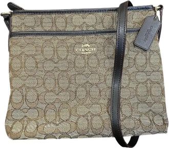 Coach Pre-owned Cross Body Bags, female, Brown, Size: ONE SIZE Pre-owned Signature PVC Leather Shoulder Bag