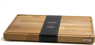 Bisetti Beechwood carving board with juice groove and feet, 50 x 35 x 4 cm