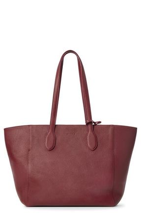Shinola Runabout Pebble Leather Tote in Ruby at Nordstrom