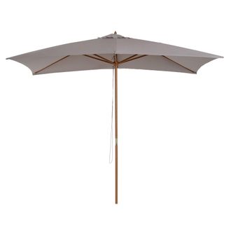 OUTSUNNY 2 x 3(m) Wood Garden Parasol Sun Shade Patio Umbrella Canopy Light Grey | TJ Hughes