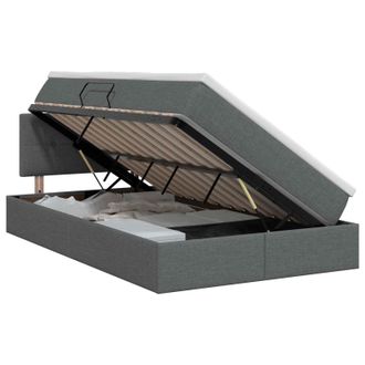 vidaXL Cama Con Almacenamiento Y Colch&oacute;n Gris Oscuro 120 X 200 Cm Vidaxl