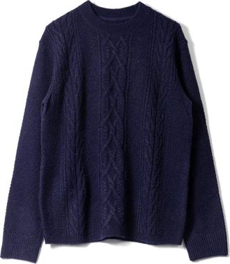 Wax London Round-neck Knitwear, male, Blue, XS, Hyatt Crewneck