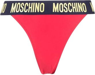 Moschino Logo Band High Waist Bikini - Dames - Bikinis - Rood - S - Badmode