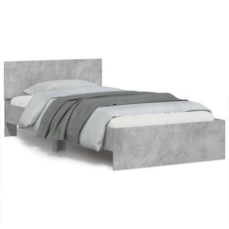 Berkfield Home Bed Frame without Mattress with Headboard Concrete Grey 100x200 cm