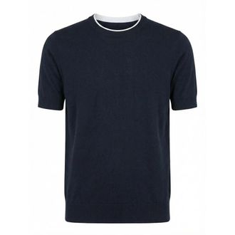 PESERICO Peserico, Round-neck Knitwear, male, Blue, Size: 3XL Round-neck T-shirt