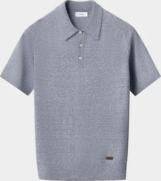 Eton Linen-Cotton Fine Knit Polo Shirt