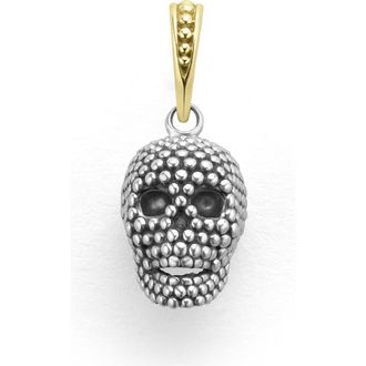 Lagos Mens Anthem Sterling Silver Caviar Skull Pendant in Two-Tone at Nordstrom
