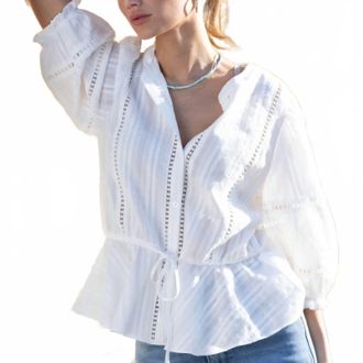 True Grit Womens Tara Blouse In White