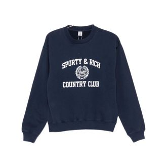 Sporty & Rich Sweatshirts, female, Blue, Size: XS Crew Neck Sweater