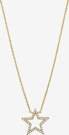 Roxanne First Halskette aus Gelbgold und Diamanten Outline Star