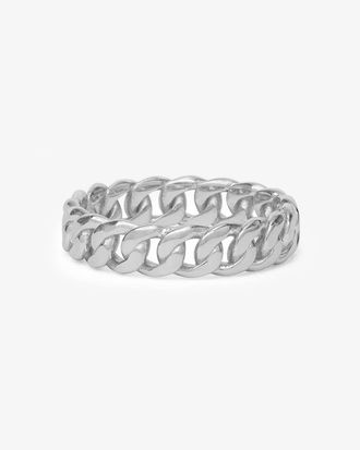 Melinda Maria Womens Julian Cuban Chain Ring In Silver