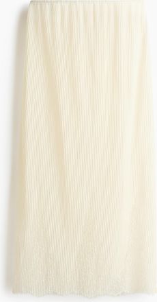 H&M Jupe mit Spitzenbesatz - Beige