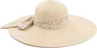 Surell Bow Bell Straw Hat in Natural/Dot at Nordstrom Rack