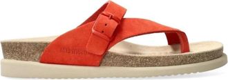 Mephisto Rode Helen Teenslipper Uitverkoop - Dames - Slippers - Rood - 42 EU - Su&egrave;de - Schoenen